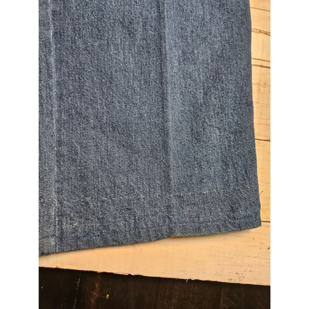 Cabelas Hiker Vintage High Waisted Cargo Jeans Wide Leg Denim Blue Pleated Sz 10